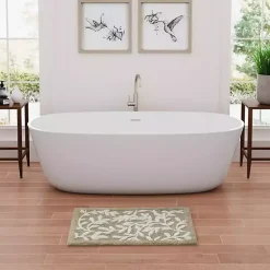 Kirklands Home Tan Botanical Cotton Bath Mat, 34 in. Best
