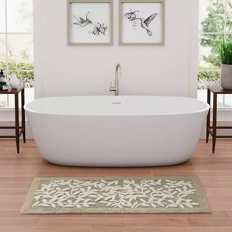 Kirklands Home Tan Botanical Cotton Bath Mat, 60 in. Online