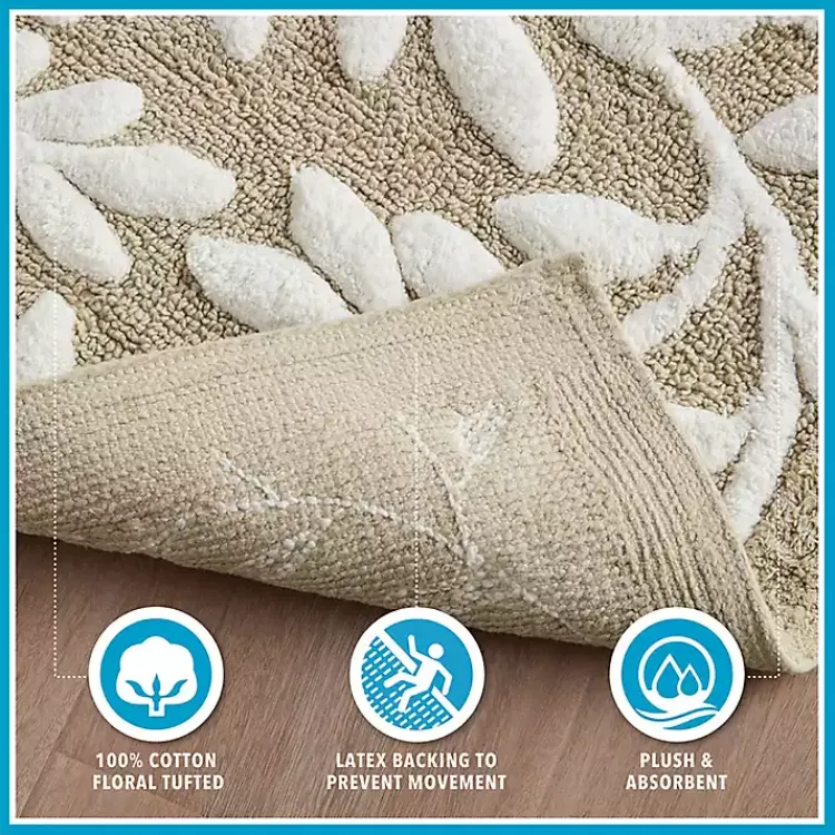 Kirklands Home Tan Botanical Cotton Bath Mat, 60 in. Online