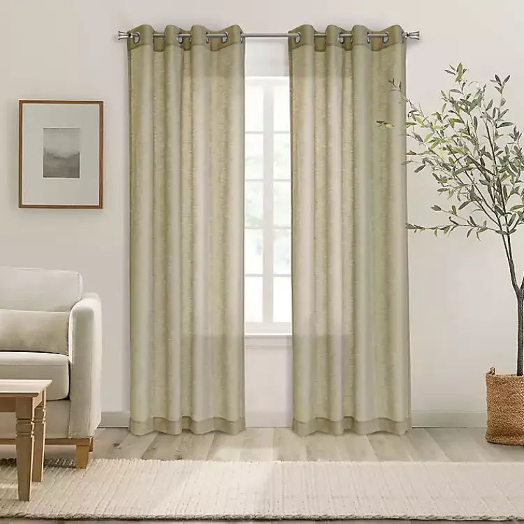Kirklands Home Boucle Sheer Single Curtain Panel, 108 in. Tan Hot
