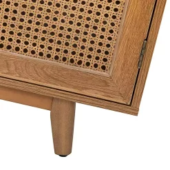 Kirklands Home Cane Wood Storage Media Cabinet Tan Sale