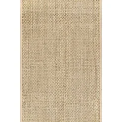 Kirklands Home Checker Weave Seagrass Area Rug, 5x8 Tan New