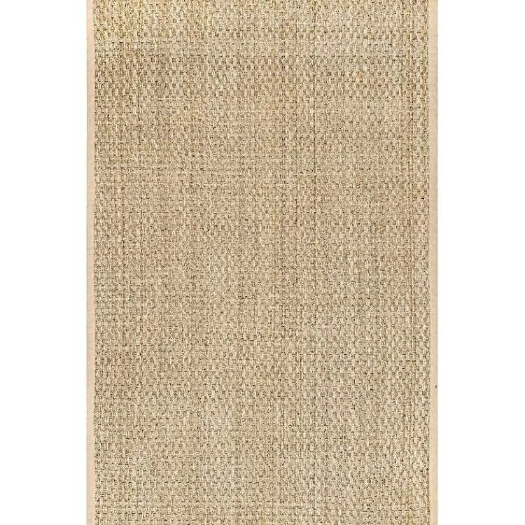 Kirklands Home Checker Weave Seagrass Area Rug, 5x8 Tan New