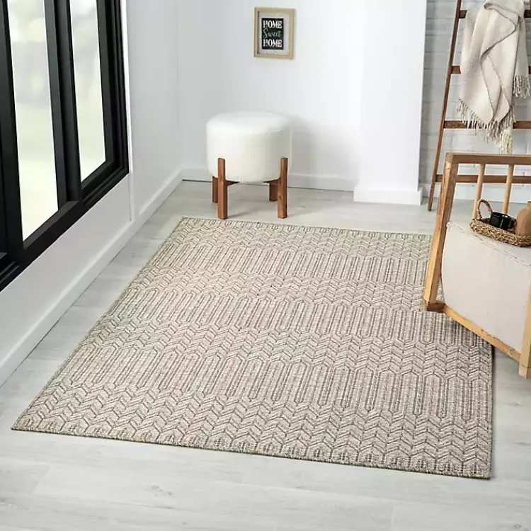 Kirklands Home Chevron Indoor/Outdoor Area Rug, 5x7 Tan Hot