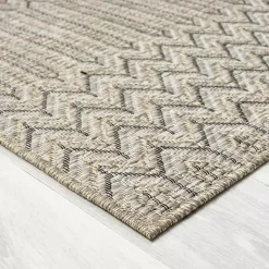 Kirklands Home Chevron Indoor/Outdoor Area Rug, 5x7 Tan Hot