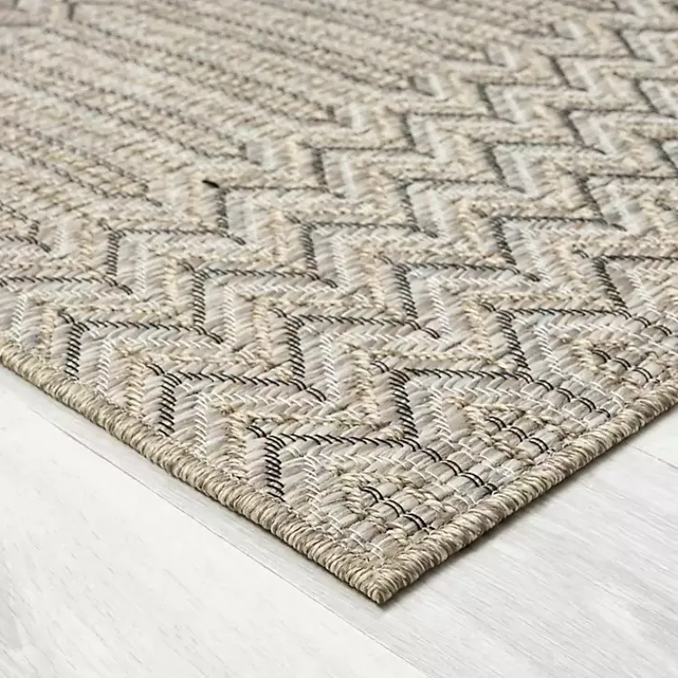 Kirklands Home Chevron Indoor/Outdoor Area Rug, 5x7 Tan Hot