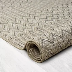 Kirklands Home Chevron Indoor/Outdoor Area Rug, 7x9 Tan Sale