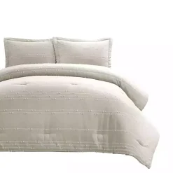 Kirklands Home Clipped Stripe 3-pc. Cali King Comforter Set Tan Online