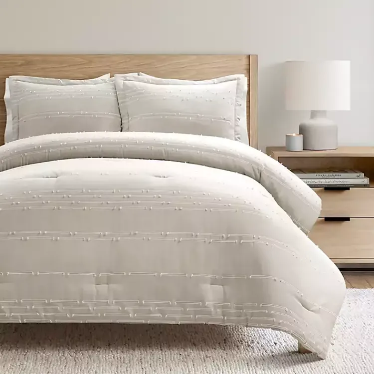 Kirklands Home Clipped Stripe 3-pc. Full/Queen Comforter Set Tan Hot