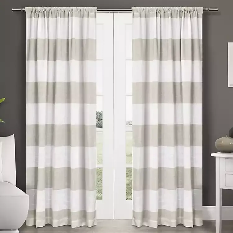 Kirklands Home Tan Deena Curtain Panel Set, 84 in. Hot