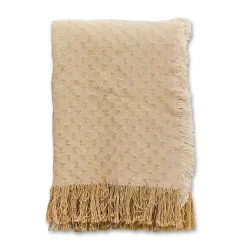 Blankets & Throws>Kirklands Home Dotted Woven Throw Tan