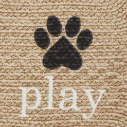 Kirklands Home Eat Play Love Bone-Shaped Pet Bowl Mat Tan Hot