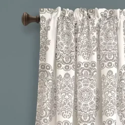 Kirklands Home Evie Medallion Curtain Panel Set, 95 in. Tan Clearance