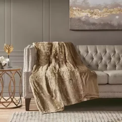Blankets & Throws>Kirklands Home Faux Fur Oversized Throw Blanket Tan