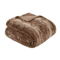 Blankets & Throws>Kirklands Home Faux Fur Oversized Throw Blanket Tan