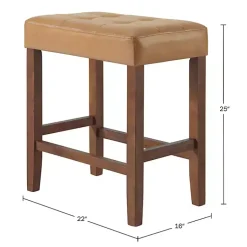 Kirklands Home Faux Leather Madison Walnut Counter Stool Tan Hot
