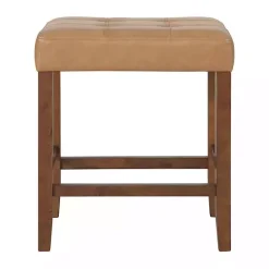 Kirklands Home Faux Leather Madison Walnut Counter Stool Tan Hot