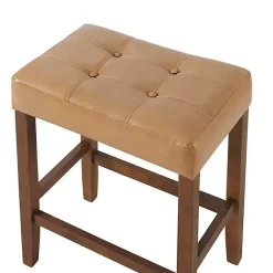 Kirklands Home Faux Leather Madison Walnut Counter Stool Tan Hot