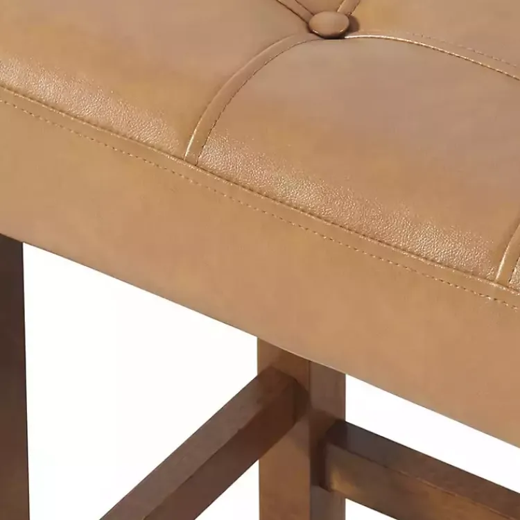 Kirklands Home Faux Leather Madison Walnut Counter Stool Tan Hot