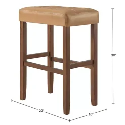 Kirklands Home Faux Leather Madison Walnut Bar Stool Tan Discount