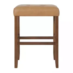 Kirklands Home Faux Leather Madison Walnut Bar Stool Tan Discount