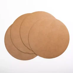 Kirklands Home Faux Leather Round Placemats, Set of 4 Tan Best