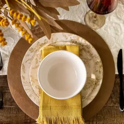 Kirklands Home Faux Leather Round Placemats, Set of 4 Tan Best