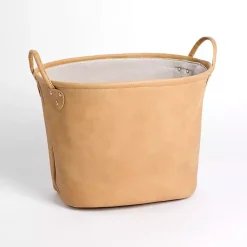 Baskets & Boxes>Kirklands Home Faux Leather Storage Bin Tan