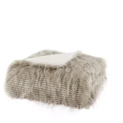Blankets & Throws>Kirklands Home Faux Mink Fur Throw Tan