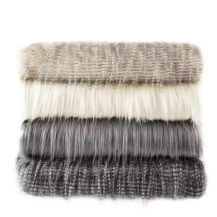 Blankets & Throws>Kirklands Home Faux Mink Fur Throw Tan