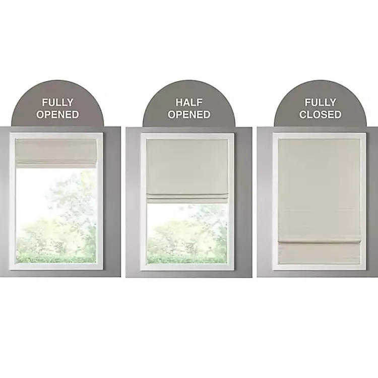 Kirklands Home Faux Silk Room Darkening Roman Shade, 27 in. Tan Discount