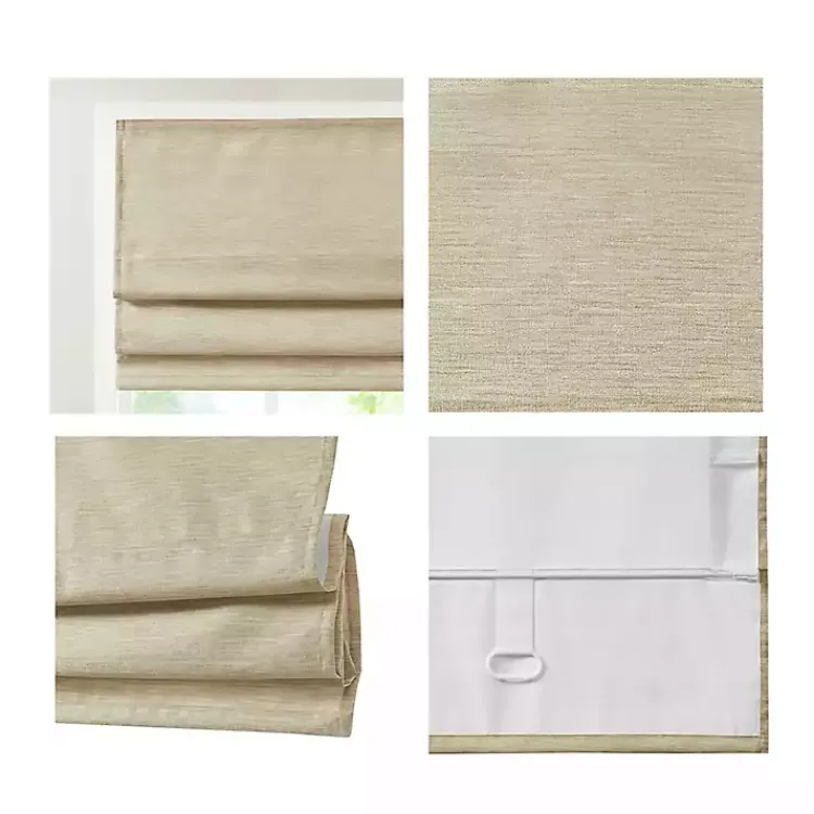 Kirklands Home Faux Silk Room Darkening Roman Shade, 27 in. Tan Discount