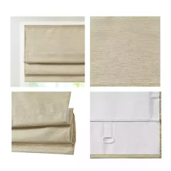 Kirklands Home Faux Silk Room Darkening Roman Shade, 33 in. Tan New