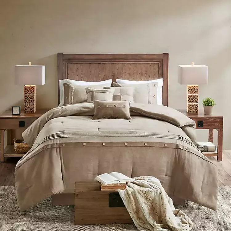 Kirklands Home Faux Suede 7-pc. King Comforter Set Tan Outlet