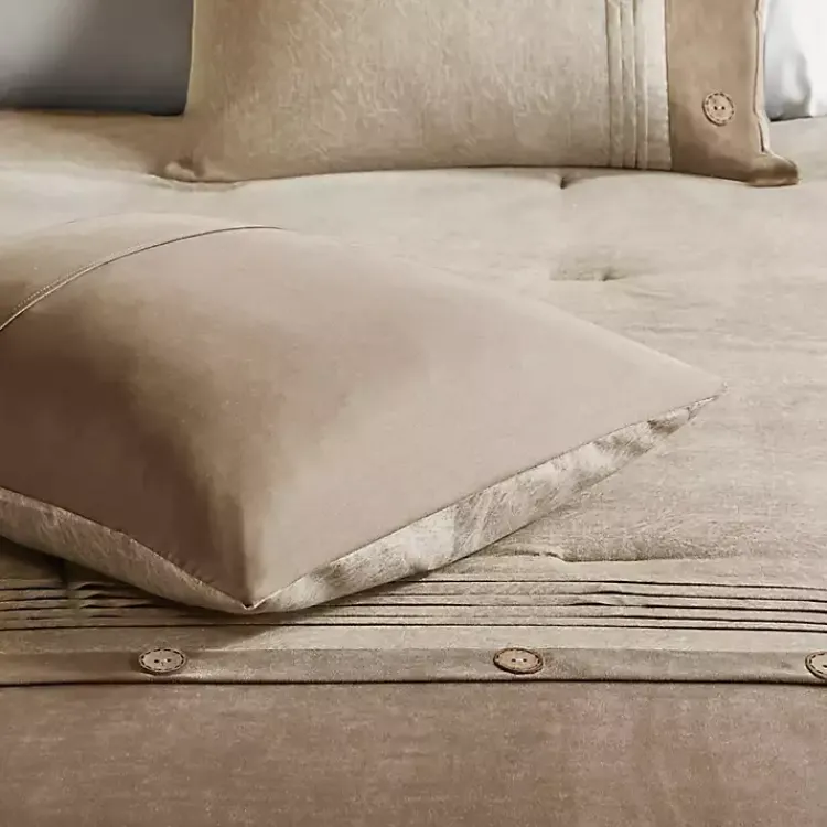 Kirklands Home Faux Suede 7-pc. King Comforter Set Tan Outlet