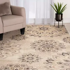 Kirklands Home Floral Mini Medallions Area Rug, 5x7 Tan Sale
