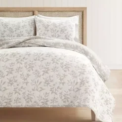 Kirklands Home Tan Floral Reversible 3-pc. Full/Queen Quilt Set Clearance