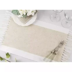 Kirklands Home Tan Fringed Two Tone 4-pc. Placemat Set Clearance