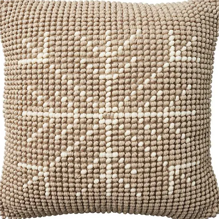 Christmas Pillows>Kirklands Home Looped Snowflake Pillow Tan