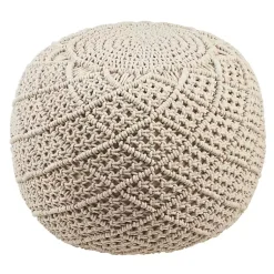 Poufs & Floor Cushions>Kirklands Home Macrame Cotton Pouf Tan