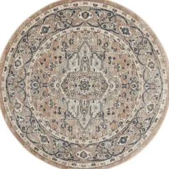Kirklands Home Tan Navaro Medallion Round Area Rug, 5 ft. Sale