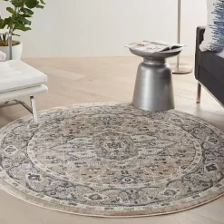 Kirklands Home Tan Navaro Medallion Round Area Rug, 5 ft. Sale