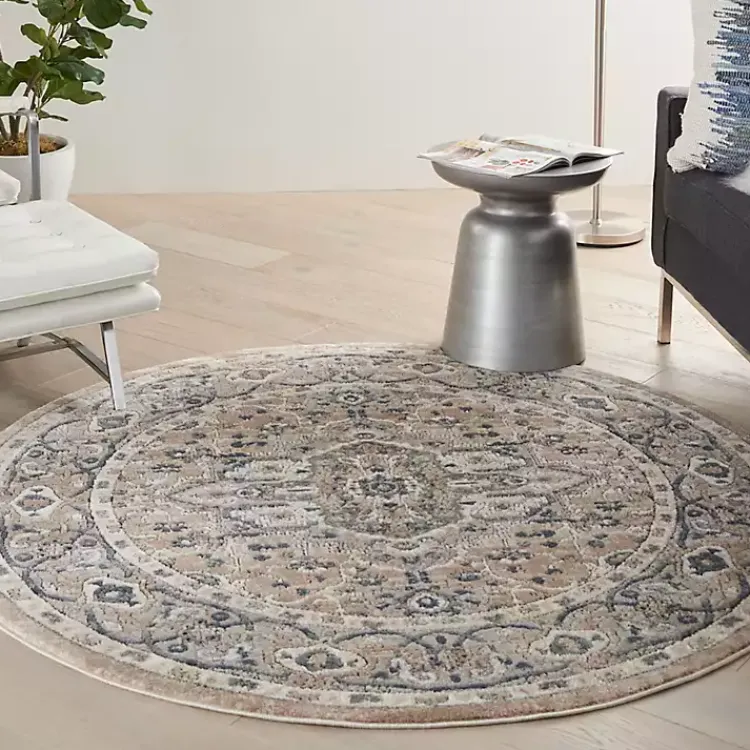 Kirklands Home Tan Navaro Medallion Round Area Rug, 5 ft. Sale