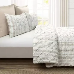 Kirklands Home Tan Pintuck Stripe Full/Queen 5-pc. Comforter Set New