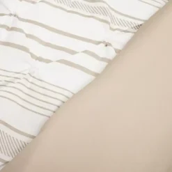 Kirklands Home Tan Pintuck Stripe Full/Queen 5-pc. Comforter Set New