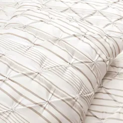 Kirklands Home Tan Pintuck Stripe King 5-pc. Comforter Set Outlet