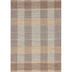 Kirklands Home Plaid Emily Henderson x RugsUSA Area Rug, 5x8 Tan Sale
