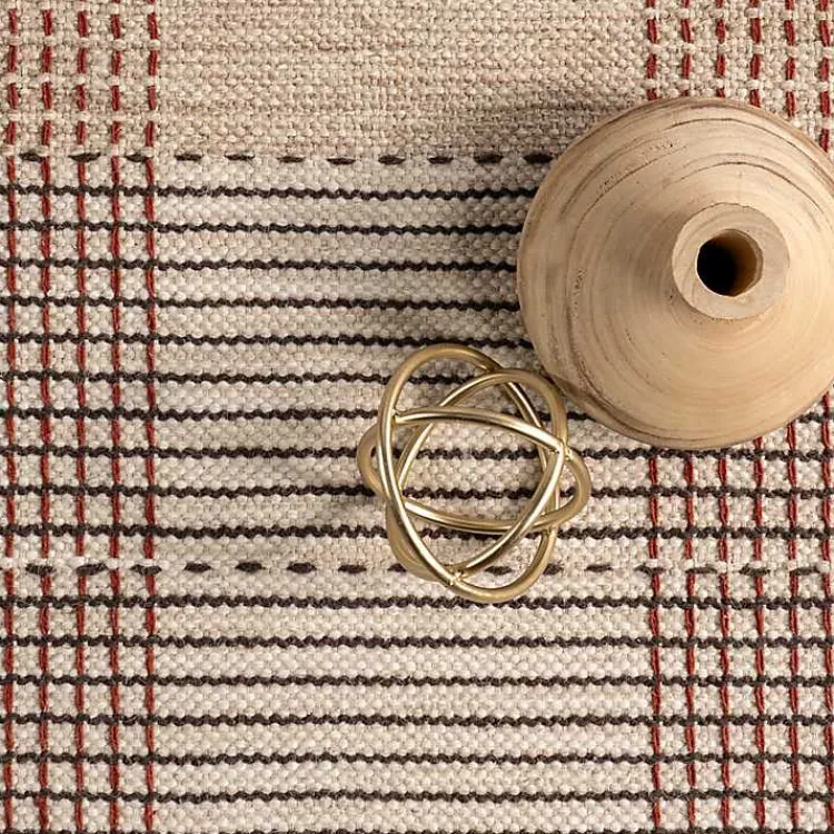 Kirklands Home Plaid Emily Henderson x RugsUSA Area Rug, 5x8 Tan Sale