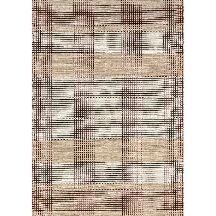 Kirklands Home Plaid Emily Henderson x RugsUSA Area Rug, 8x10 Tan Online