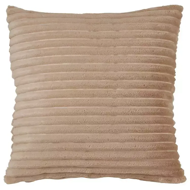 Pillows>Kirklands Home Pleated Faux Rabbit Fur Pillow Tan
